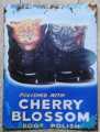 CHERRY BLOSSOM BOOT POLISH TIN ADVERTISING SIGN ORIGINAL 30cm x 39.5cm