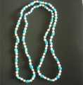 NECKLACE PEARL & TURQUOISE STONE 120cm LENGTH