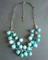 NECKLACE by EAST FAUX TURQUOISE BEAD DOUBLE STRAND