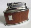 RONSON SENATOR VINTAGE TABLE LIGHTER WOOD VENEER WRAPPED
