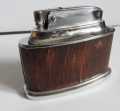 RONSON SENATOR VINTAGE TABLE LIGHTER DARK WOOD VENEER WRAPPED