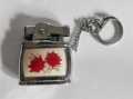 SMALL POCKET LIGHTER ON CHAIN FLORAL DESIGN