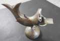 VINTAGE OPEN MOUTH WHALE SHARK ASHTRAY WITH BELL FINE DECOR