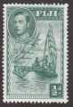 Fiji SG249b KGVI 1948 1/2d Green Frame Print Flaw M/M