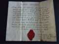 1779 BAPTISM LETTER with COMPLETE WAX SEAL on HANDMADE PAPER
